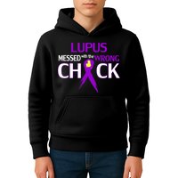 Lupus Messed With The Wrong Chick Kids Hoodie