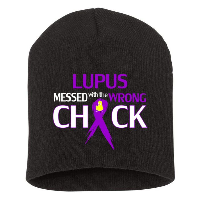 Lupus Messed With The Wrong Chick Short Acrylic Beanie