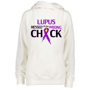 Lupus Messed With The Wrong Chick Womens Funnel Neck Pullover Hood