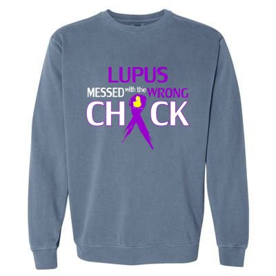 Lupus Messed With The Wrong Chick Garment-Dyed Sweatshirt