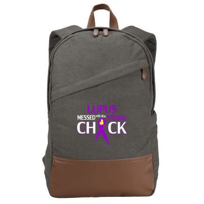 Lupus Messed With The Wrong Chick Cotton Canvas Backpack