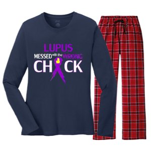 Lupus Messed With The Wrong Chick Women's Long Sleeve Flannel Pajama Set 