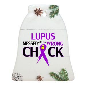 Lupus Messed With The Wrong Chick Ceramic Bell Ornament