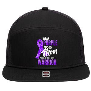 Lupus Warrior Wear Purple For My Mom 7 Panel Mesh Trucker Snapback Hat