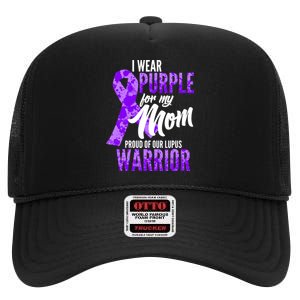 Lupus Warrior Wear Purple For My Mom High Crown Mesh Back Trucker Hat