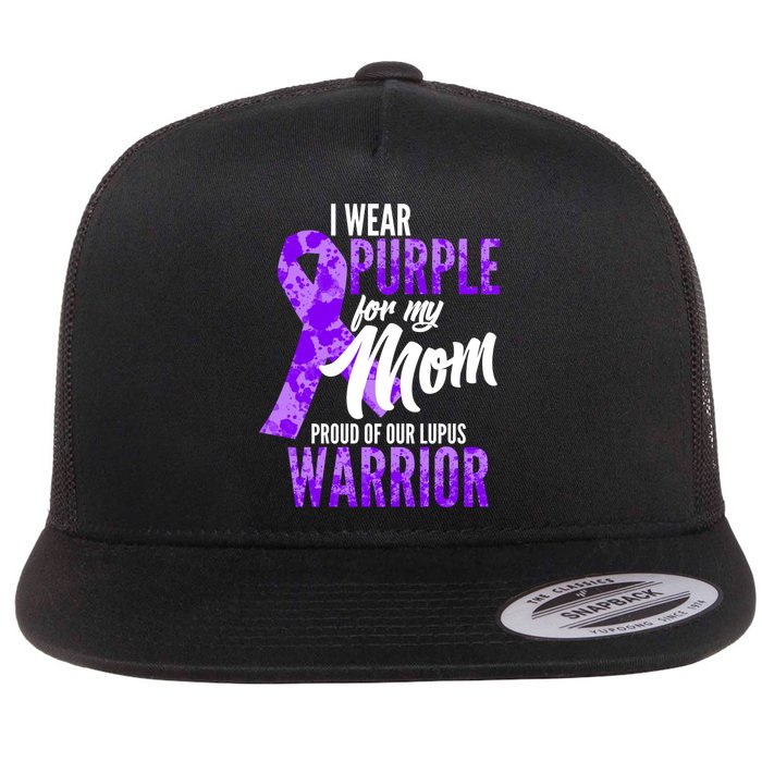 Lupus Warrior Wear Purple For My Mom Flat Bill Trucker Hat