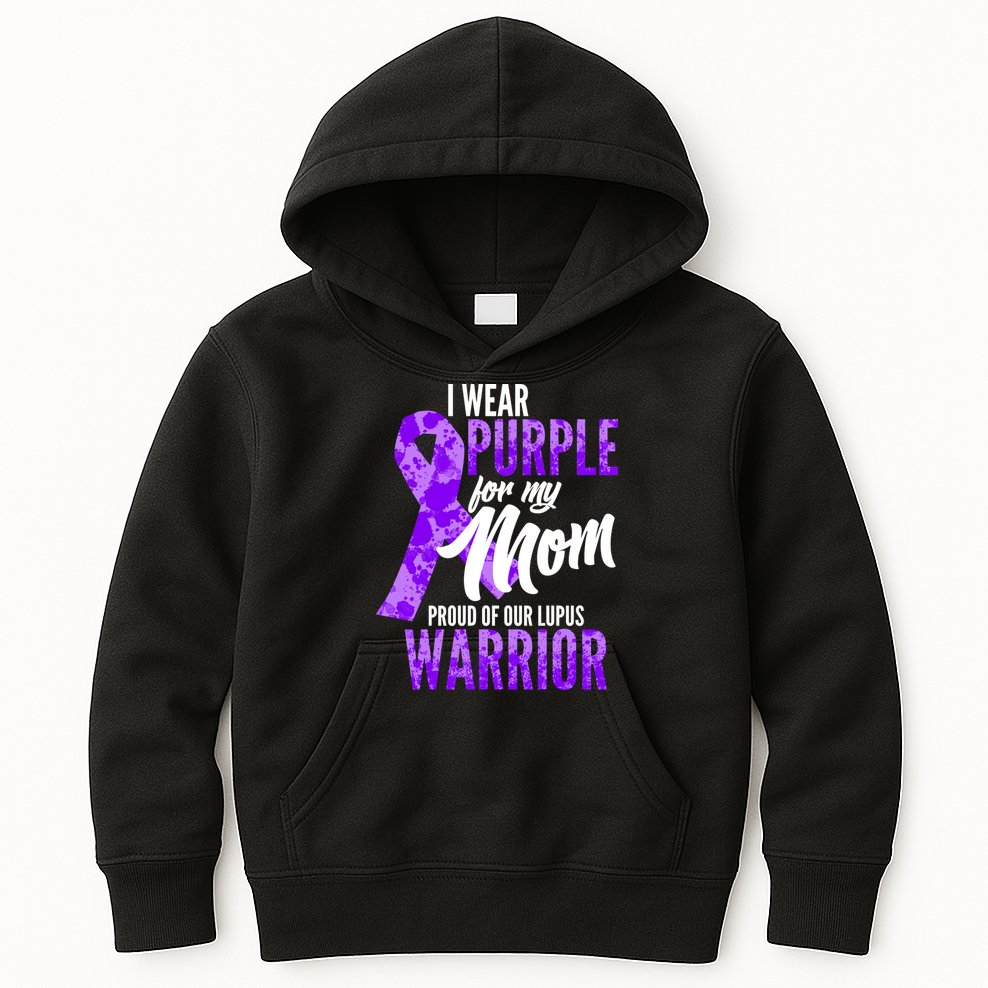 Lupus Warrior Wear Purple For My Mom Kids Hoodie