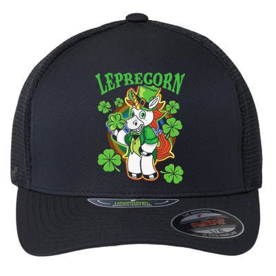 Leprechaun Unicorn Rainbow St Patricks Day Irish Culture Flexfit Unipanel Trucker Cap