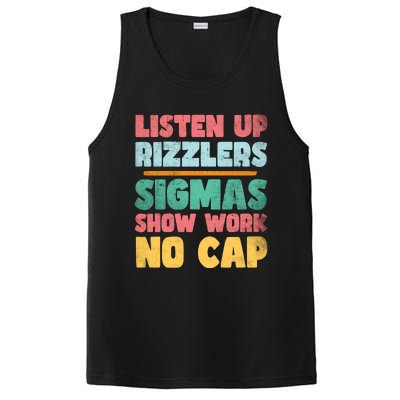 Listen Up Rizzlers Middle School Teacher Gen Alpha Slang PosiCharge Competitor Tank