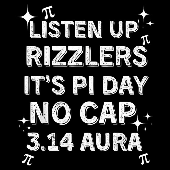 Listen Up Rizzlers, Sigma Pi Day Show No Cap - Funny Pi Day Drawstring Bag