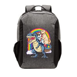 Labrador Unicorn Riding Dinosaur T rex Rainbow Vector Backpack