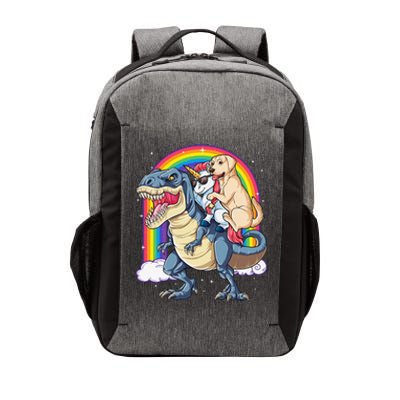 Labrador Unicorn Riding Dinosaur T rex Rainbow Vector Backpack