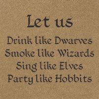 Let Us Sing Like Elves Party Like Hobbits Cotton Canvas Backpack