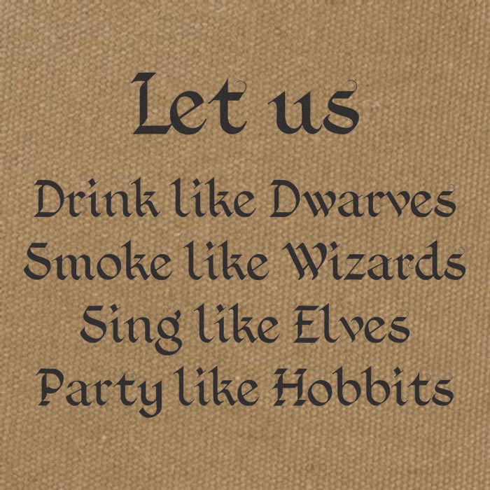 Let Us Sing Like Elves Party Like Hobbits Cotton Canvas Backpack