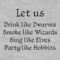 Let Us Sing Like Elves Party Like Hobbits Ladies PosiCharge Tri-Blend Wicking Tank