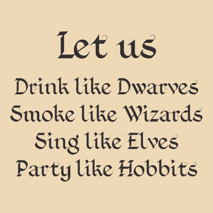 Let Us Sing Like Elves Party Like Hobbits Drawstring Bag