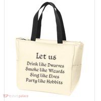 Let Us Sing Like Elves Party Like Hobbits Zip Tote Bag