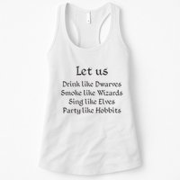 Let Us Sing Like Elves Party Like Hobbits Womens Tank Top