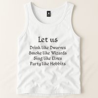 Let Us Sing Like Elves Party Like Hobbits Tank Top