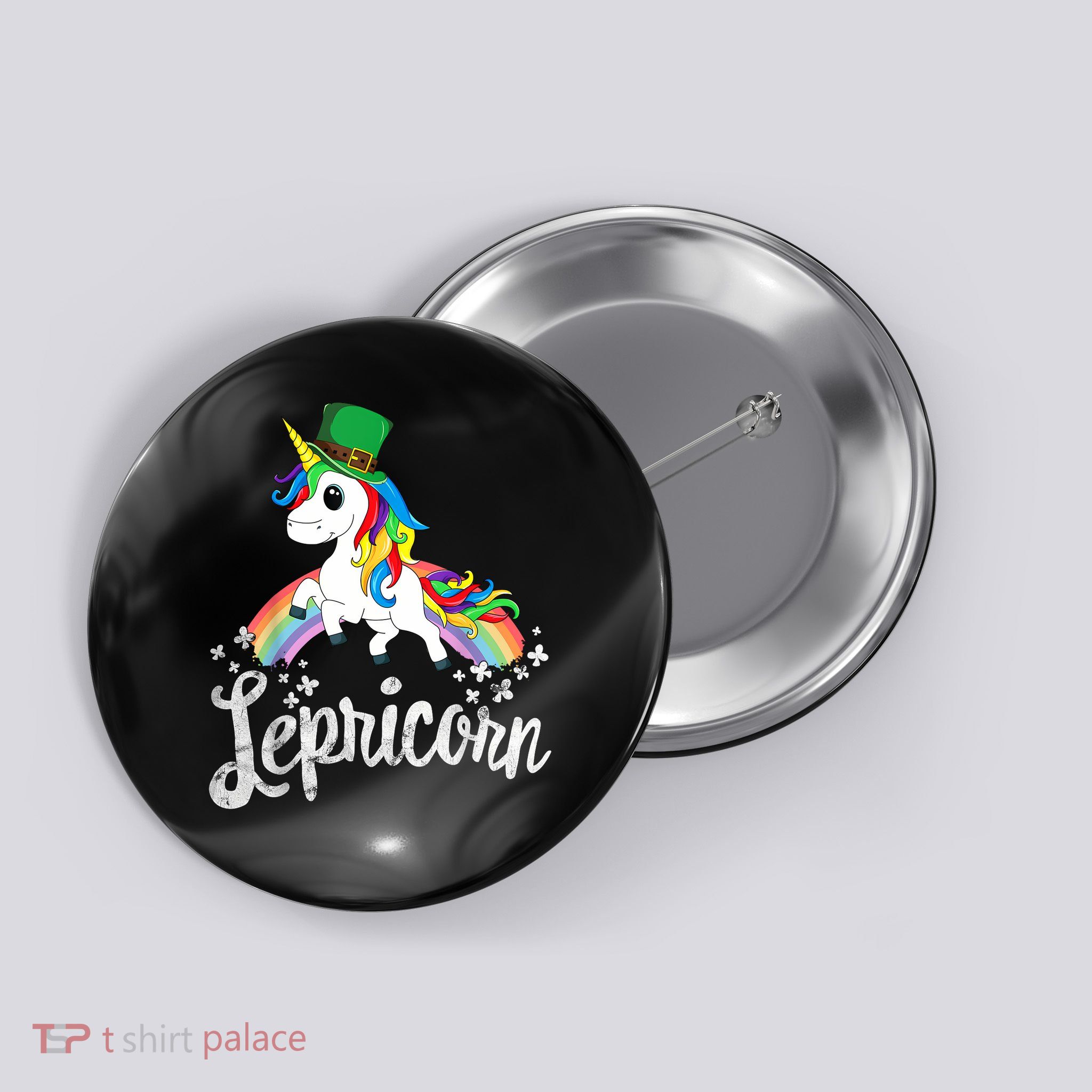 Lepricorn Unicorn St Patricks Day Lucky Button