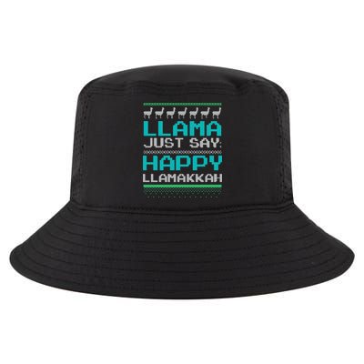 Llama Ugly Sweater Design Happy Llamakah Hannukah Gift Cool Comfort Performance Bucket Hat