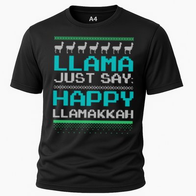 Llama Ugly Sweater Design Happy Llamakah Hannukah Gift Performance Shirt