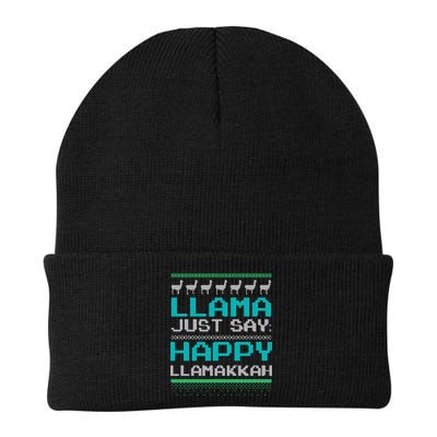 Llama Ugly Sweater Design Happy Llamakah Hannukah Gift Beanie