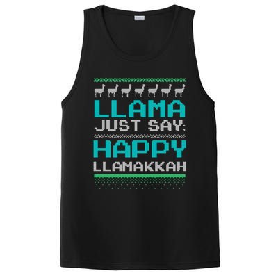 Llama Ugly Sweater Design Happy Llamakah Hannukah Gift PosiCharge Competitor Tank