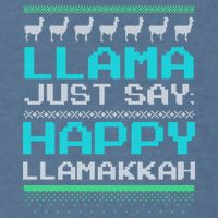 Llama Ugly Sweater Design Happy Llamakah Hannukah Gift Garment-Dyed Sweatshirt