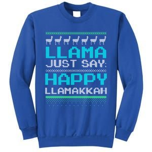 Llama Ugly Sweater Design Happy Llamakah Hannukah Gift Sweatshirt