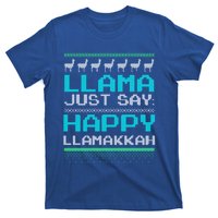 Llama Ugly Sweater Design Happy Llamakah Hannukah Gift T-Shirt