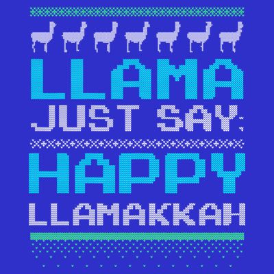 Llama Ugly Sweater Design Happy Llamakah Hannukah Gift T-Shirt