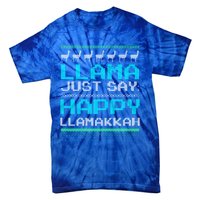 Llama Ugly Sweater Design Happy Llamakah Hannukah Gift Tie-Dye T-Shirt