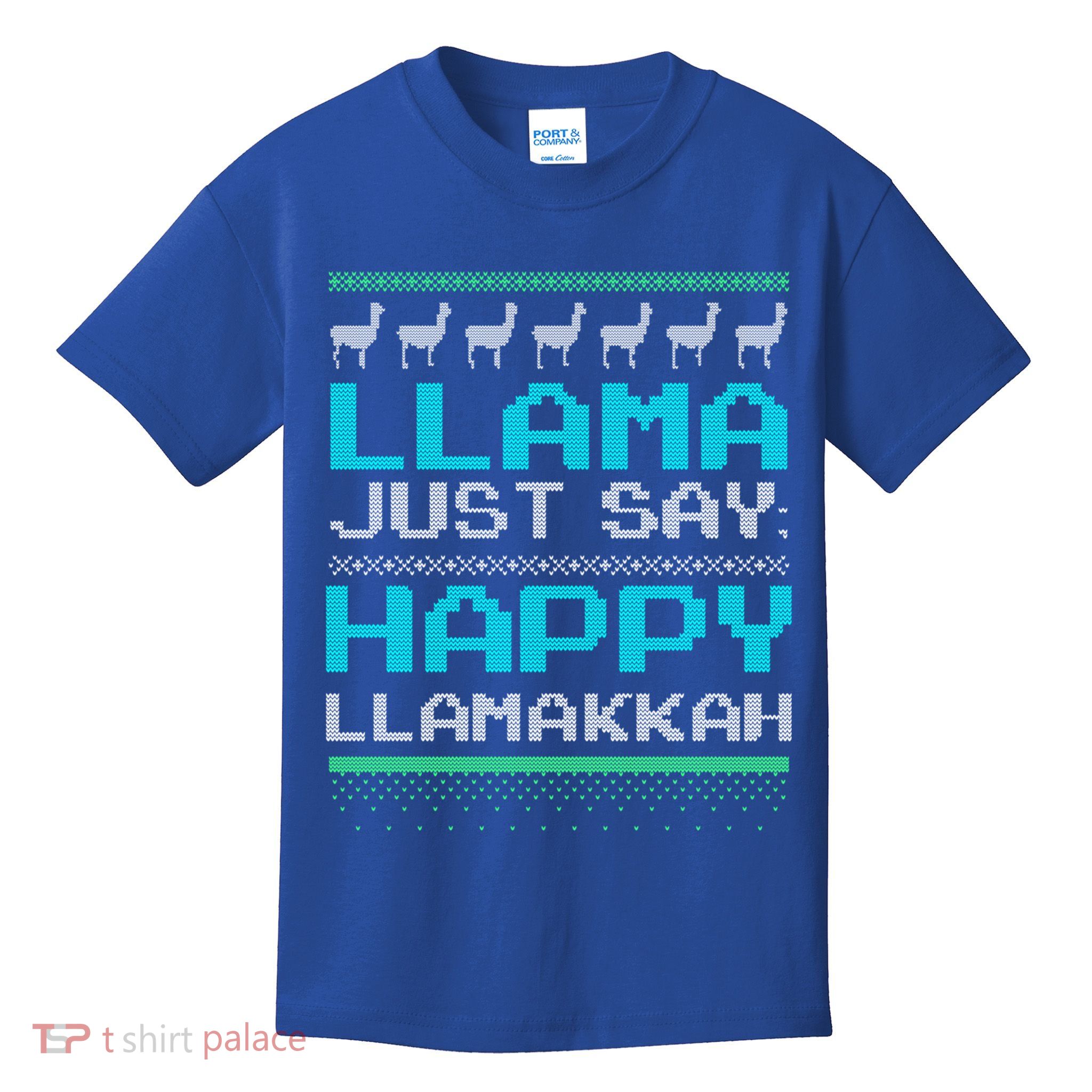 Llama Ugly Sweater Design Happy Llamakah Hannukah Gift Kids T-Shirt