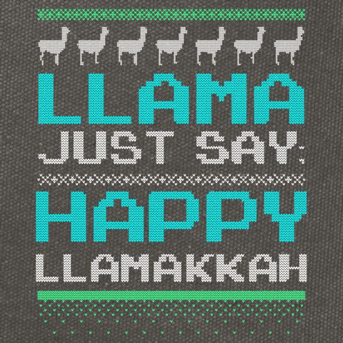 Llama Ugly Sweater Design Happy Llamakah Hannukah Gift Cotton Canvas Backpack