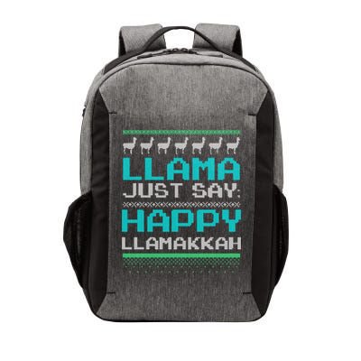 Llama Ugly Sweater Design Happy Llamakah Hannukah Gift Vector Backpack
