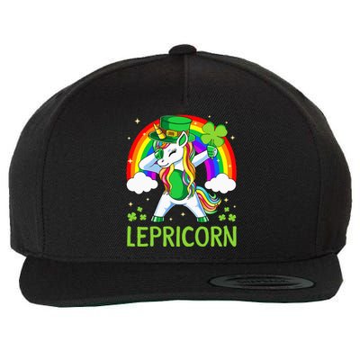 Lepricorn Unicorn St Patricks Day Lucky Wool Snapback Cap