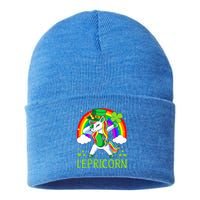 Lepricorn Unicorn St Patricks Day Lucky Sustainable Knit Beanie