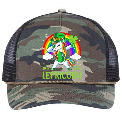 Lepricorn Unicorn St Patricks Day Lucky Retro Rope Trucker Hat Cap