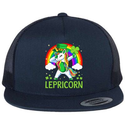 Lepricorn Unicorn St Patricks Day Lucky Flat Bill Trucker Hat