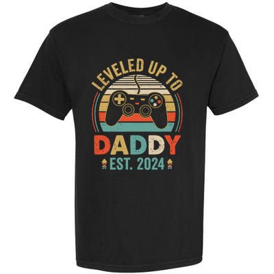 Leveled Up To Daddy 2024 Video Game Promoted To Daddy Garment-Dyed Heavyweight T-Shirt