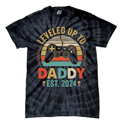 Leveled Up To Daddy 2024 Video Game Promoted To Daddy Tie-Dye T-Shirt