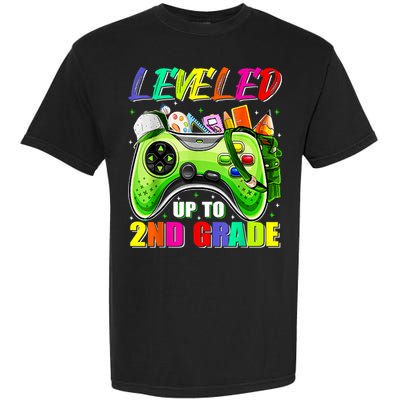 Leveled Up To 2nd Grade Gamer Back To School First Day Boys Garment-Dyed Heavyweight T-Shirt