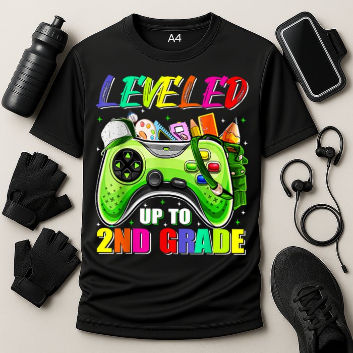 Leveled Up To 2nd Grade Gamer Back To School First Day Boys Cooling Performance Crew T-Shirt