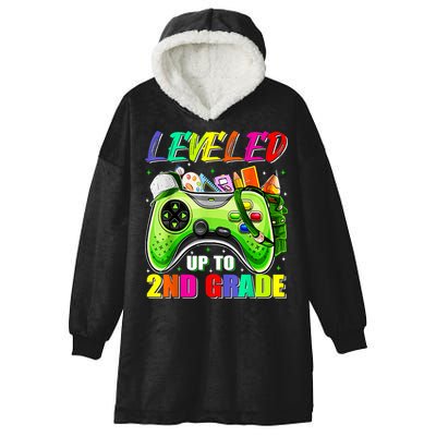 Leveled Up To 2nd Grade Gamer Back To School First Day Boys Hooded Wearable Blanket