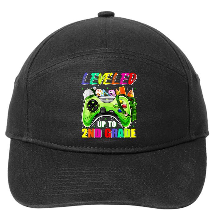 Leveled Up To 2nd Grade Gamer Back To School First Day Boys 7-Panel Snapback Hat