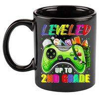 Leveled Up To 2nd Grade Gamer Back To School First Day Boys 11oz C Handle Ceramic Mug