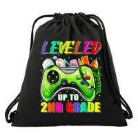 Leveled Up To 2nd Grade Gamer Back To School First Day Boys Drawstring Bag
