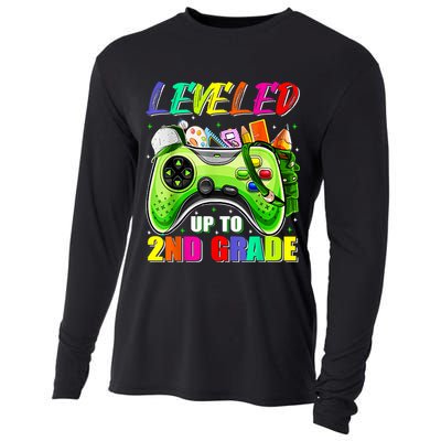 Leveled Up To 2nd Grade Gamer Back To School First Day Boys Cooling Performance Long Sleeve Crew