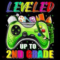 Leveled Up To 2nd Grade Gamer Back To School First Day Boys Cooling Performance Long Sleeve Crew